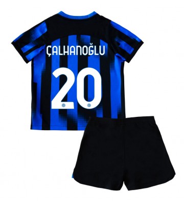 Inter Milan Hakan Calhanoglu #20 Hemmaställ Barn 2023-24 Kortärmad (+ Korta byxor)